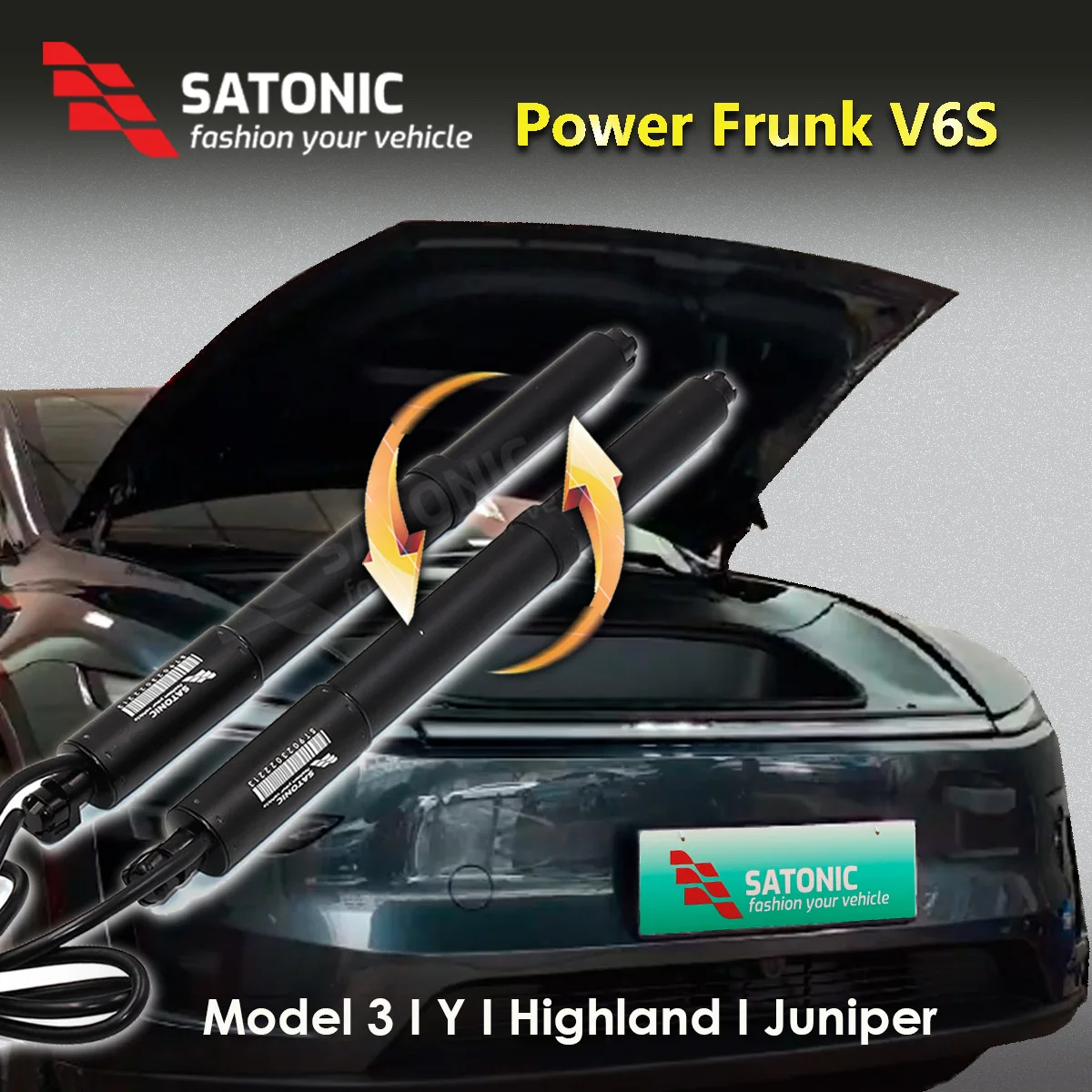 SATONIC V6s Auto Power Frunk Elektrisches automatisches Frunk-Heben für Tesla Model 2026 Modell Y Juniper 3 Highland Wasserdicht IPX6 Image