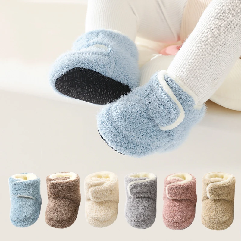 Winter Baby Schuhe Weiche Einfarbig Baby Boden Socken Nicht-Slip Kleinkind Schuhe Anti Drop Weiche Sohlen Neugeborenen Schuhe
