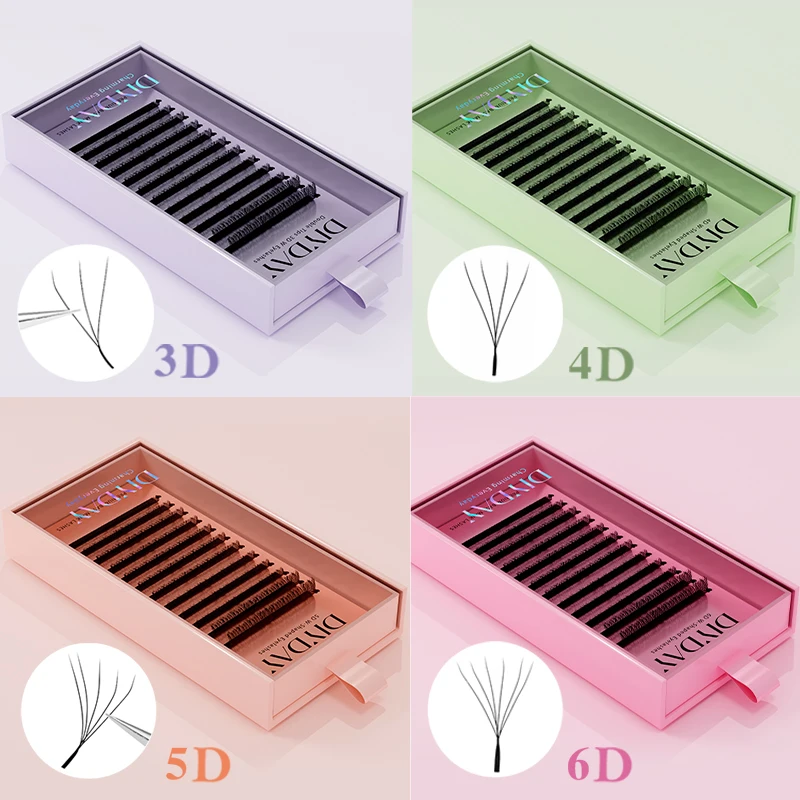 DIYDAY W-Form Wimpernverlängerung 3D 4D 5D 6D 7D 8D W Wimpern Natürliche weiche vorgefertigte Fächerblüteffekt-Augenwimpern für Schönheits-Make-up Image