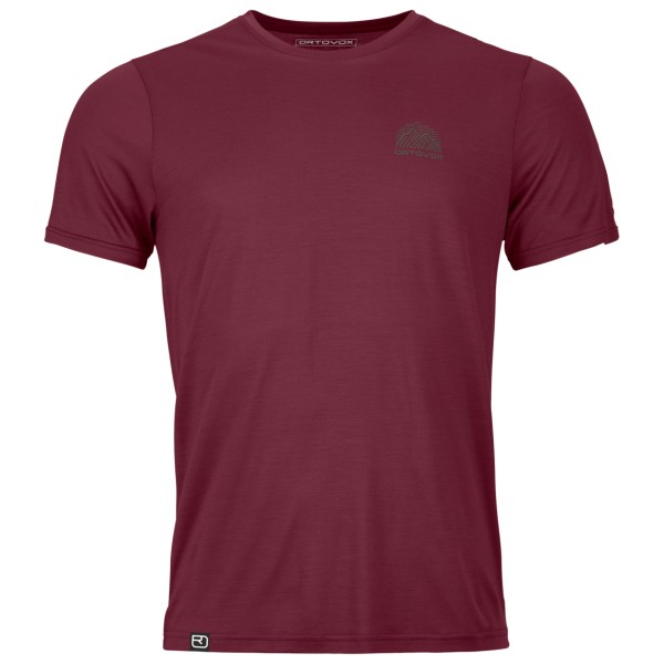 Ortovox - 120 Cool Tec Mountain Stripe T-Shirt - Merinoshirt Gr S rot