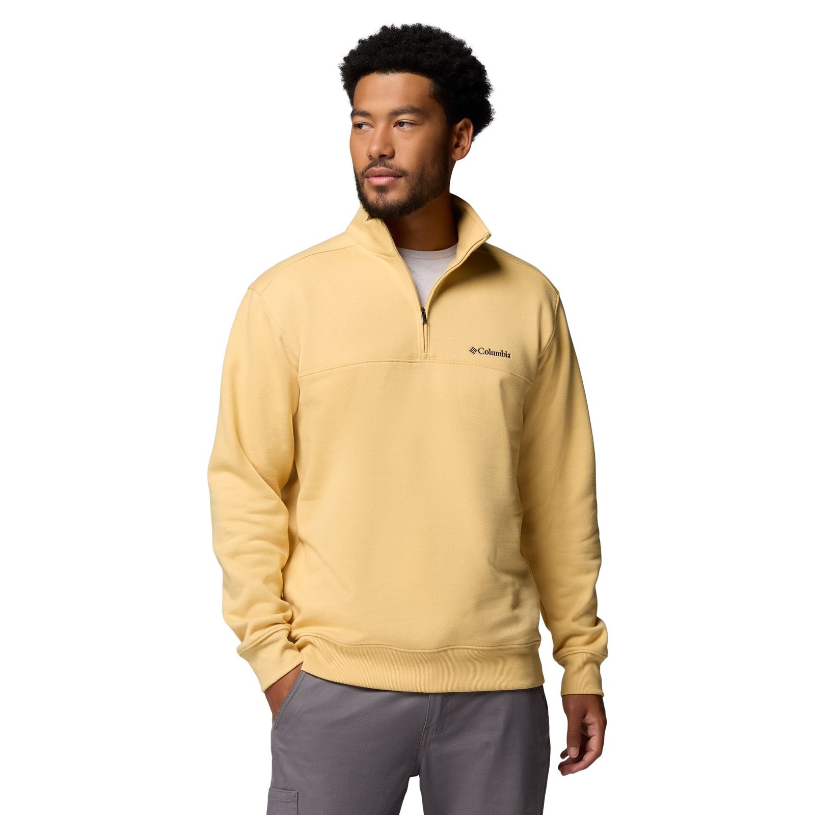 Columbia Men's Hart Mountain II Half Zip (Size 3X) Sand Dune Heather, Polyester