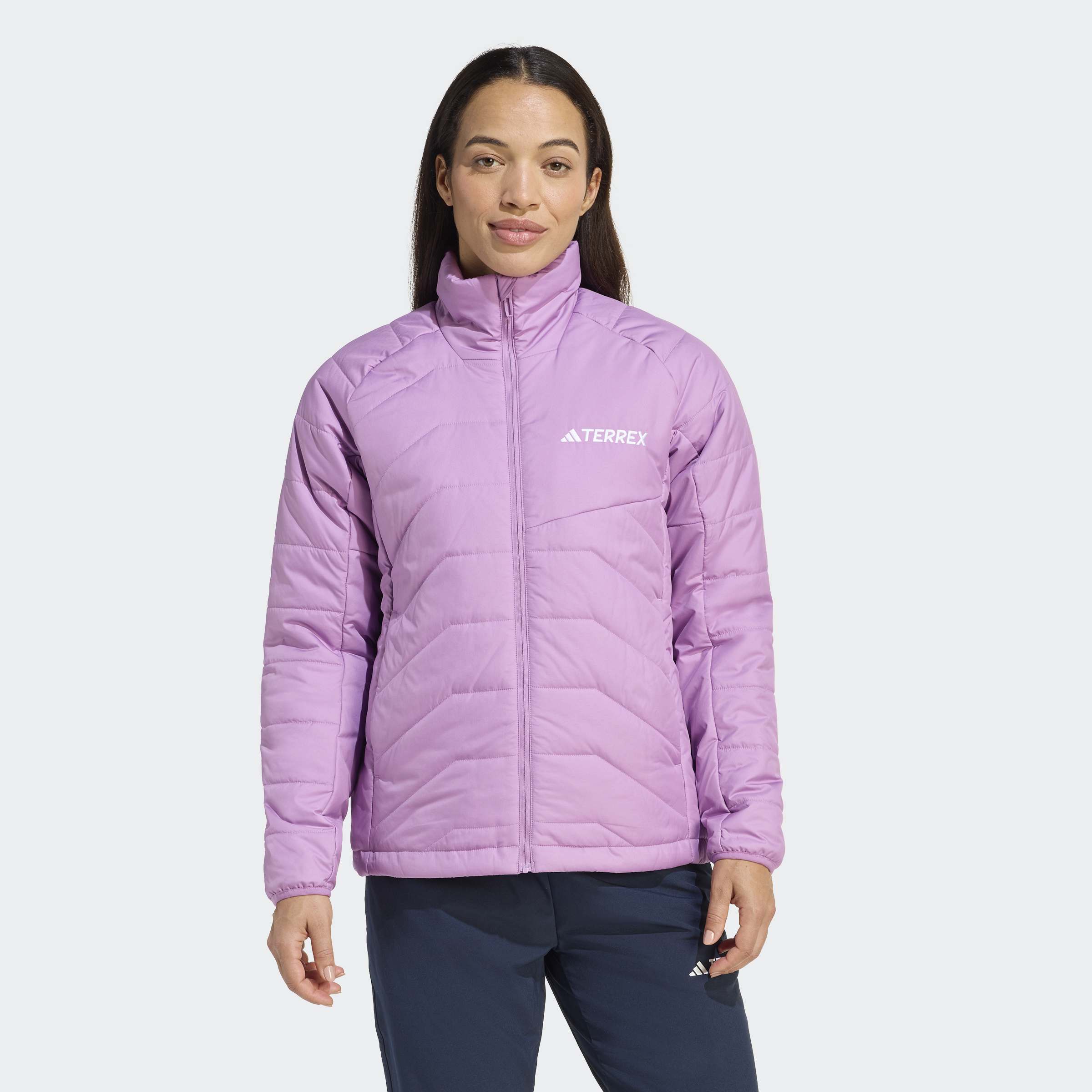Steppjacke ADIDAS TERREX "W MT INS JKT", Damen, Gr. S, preloved lila, Obermaterial: 100% Polyester, Jacken Steppjacke