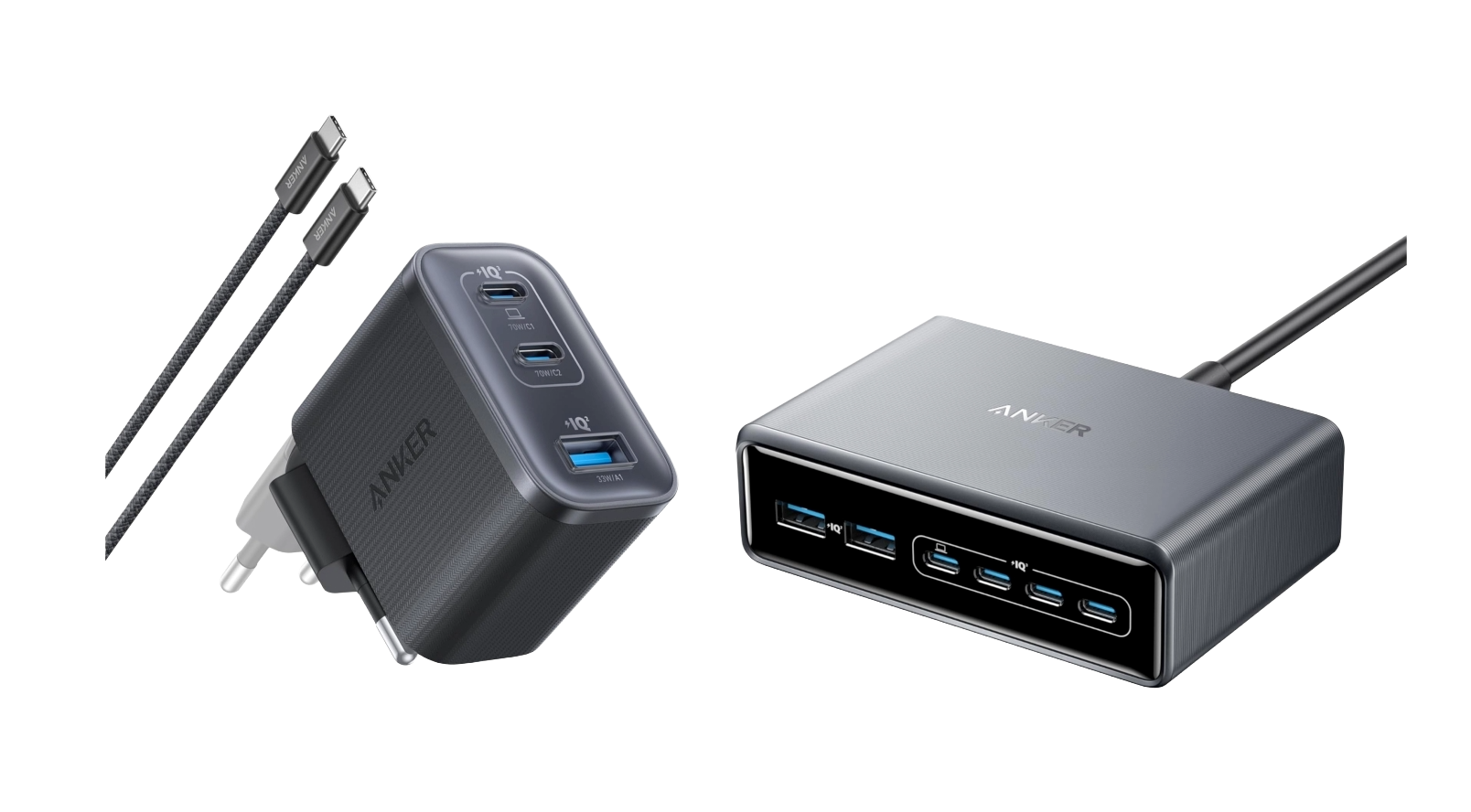 Anker Prime Ladegerät (200W, 6 Ports, GaN) + Anker Nano Ladegerät (70W, 3 Ports) Image