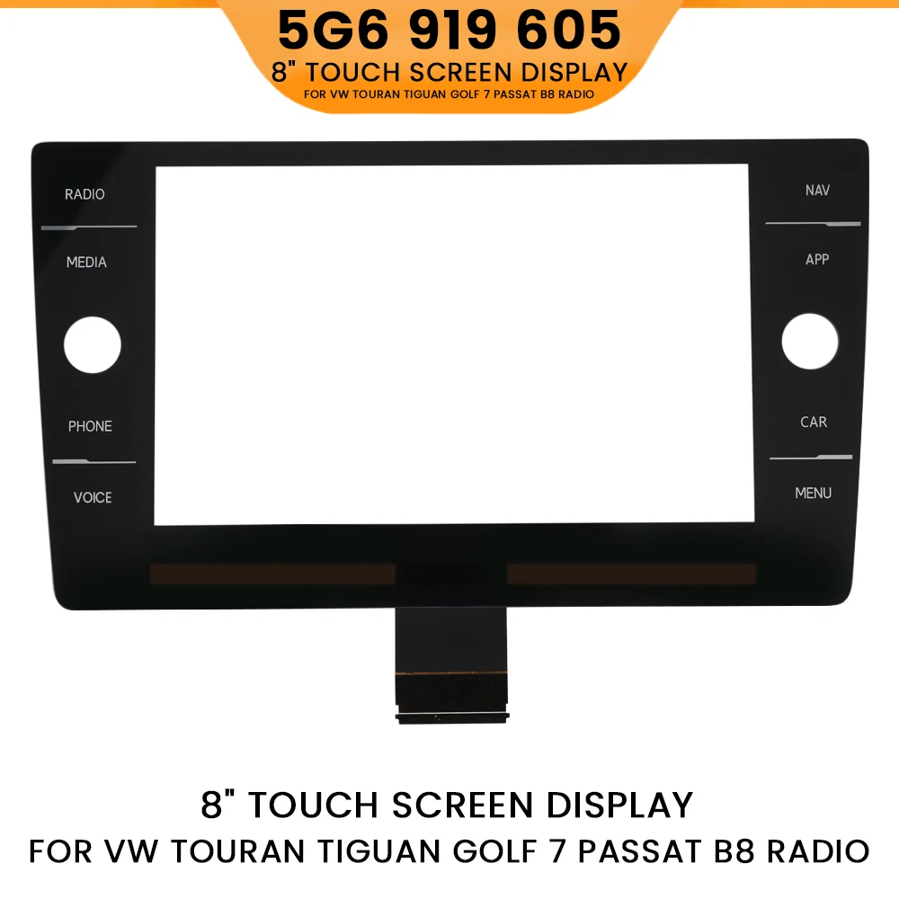 Schermo Touch 5G6919605 da 8 Pollici con NAV 5G6919605B per VW Golf MK7, Golf 7, Passat B8, Polo MK6, Discovery Media Display MIB Radio