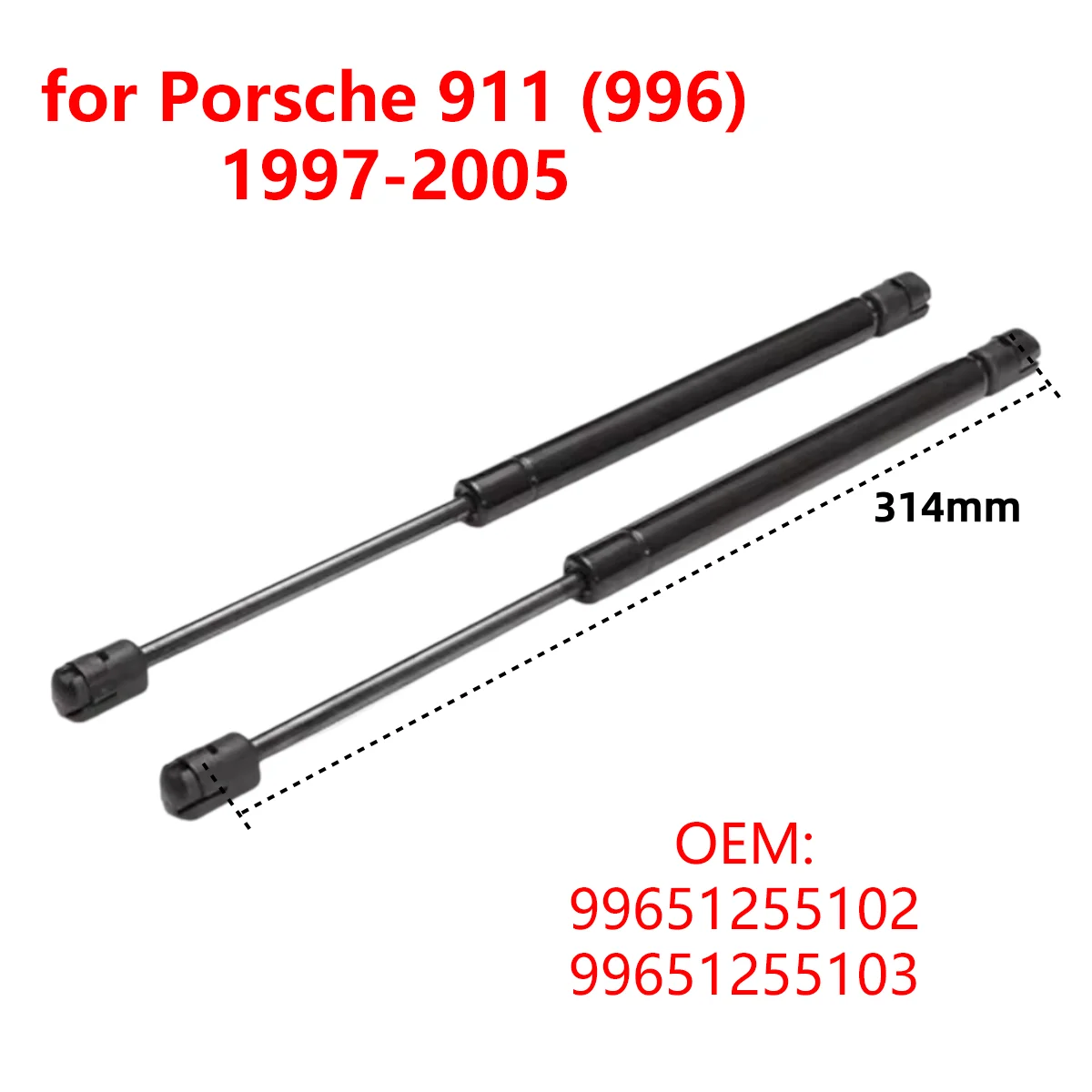 2 pezzi 99651255102 cofano motore posteriore per auto cofano ammortizzatori a gas ammortizzatori aste di supporto per sollevamento per Porsche 911 (996) 1997-2005
