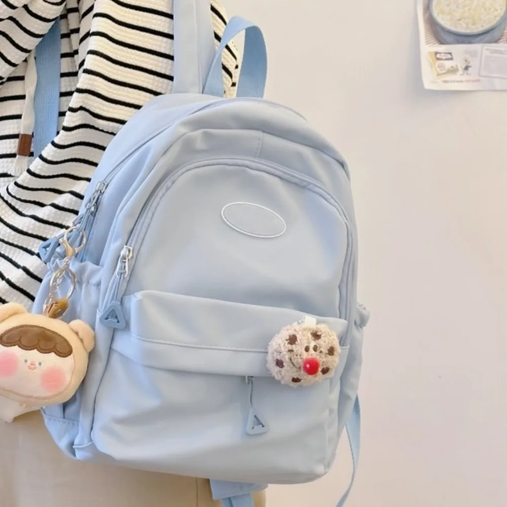 Sac à dos d'école en nylon imperméable de grande capacité pour femmes, sacs d'école légers pour documents solides, mode