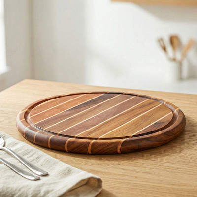 Zesty Moments,'Striped Reclaimed Wood Board for Cooking and Charcuterie'