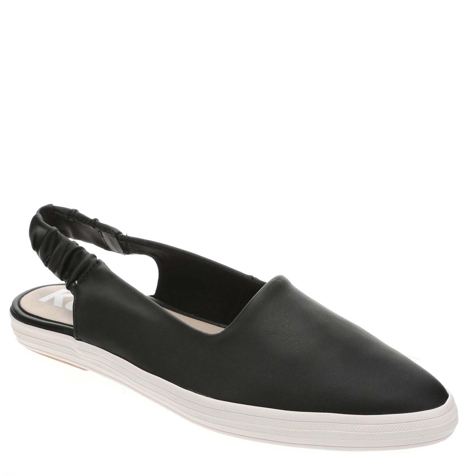 Keds Point Slingback Leather - Womens 7.5 Black Slip On Medium