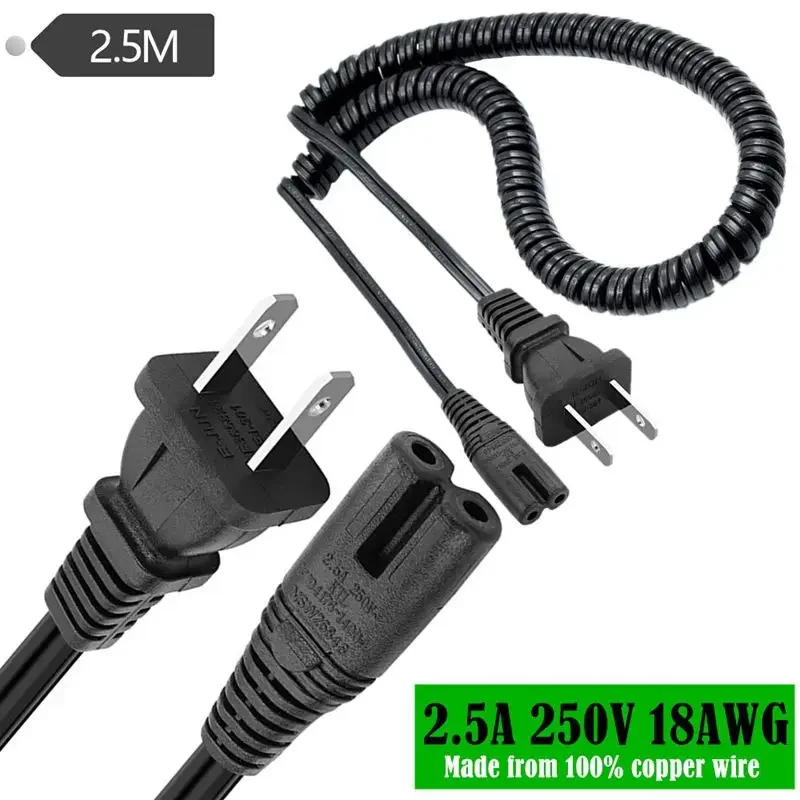 Feder nationalen Standard reines Kupfer zwei Stecker Flach draht 18awg reines Kupfer 0,75 Quadratmeter zwei Stecker 8-Tail Netz kabel 2,5 m Image