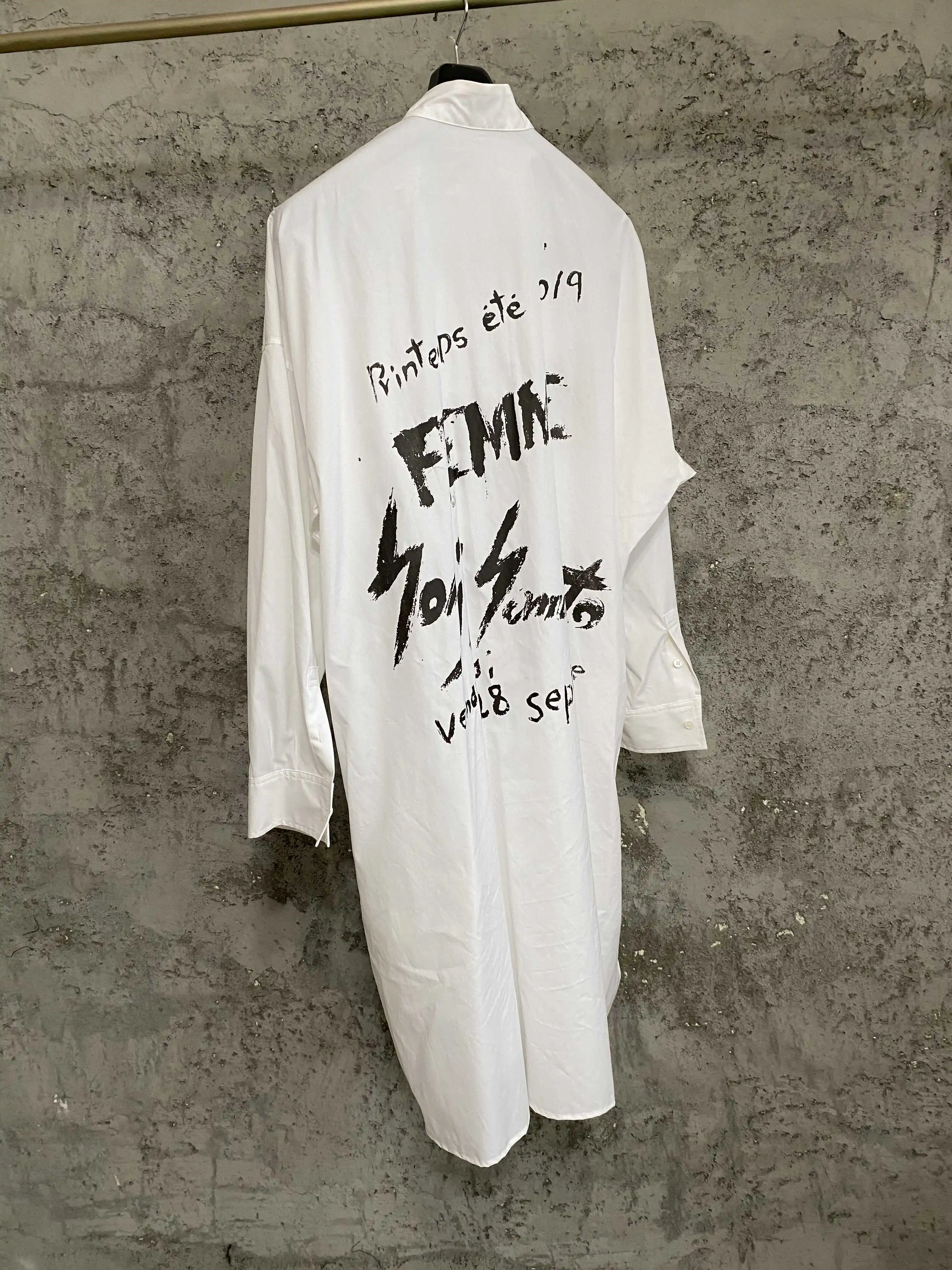 Originelles Design mit Pinseldruckdesign, Hemd mit mittellangem Kragen, langärmliges, schlichtes Hemd Image