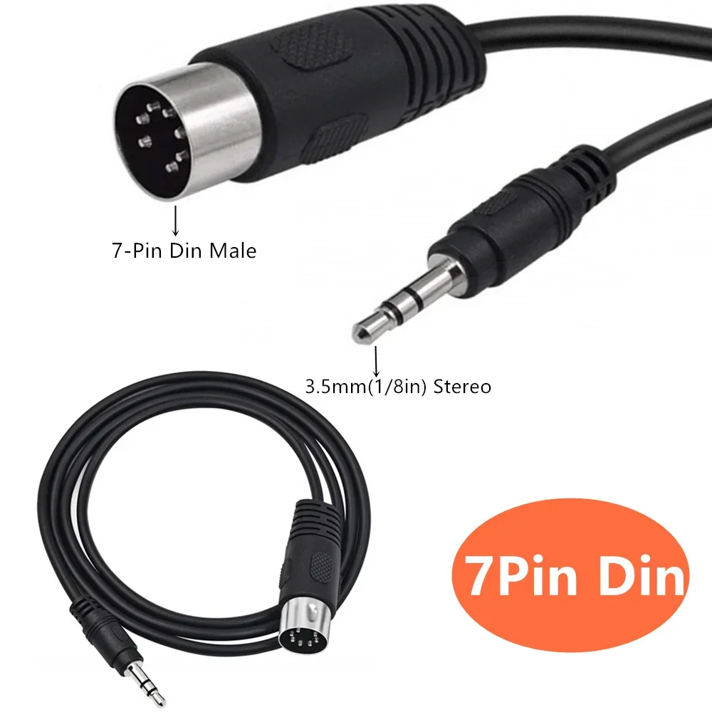 Stereo TRS 3,5mm Stecker 7Pin DIN Stecker Audio Adapter Kabel 7P DIN Stecker TRS 3,5 Stecker Audio linie Kabel 3,5 7Pin DIN Kabel Draht Linie Image
