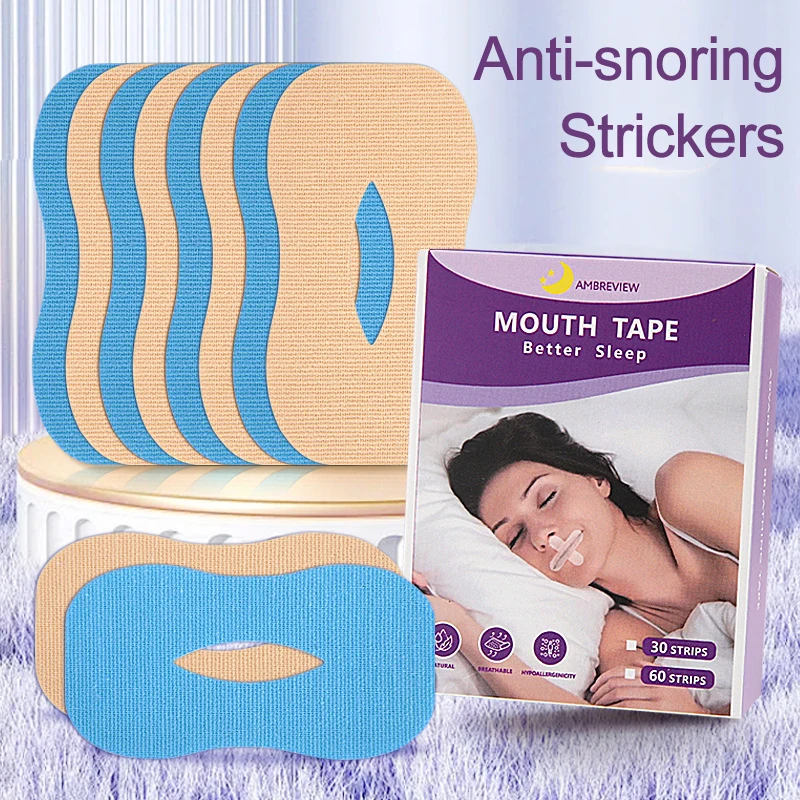 Anti-Schnarchen Mund Aufkleber Kinder Erwachsene Nacht Schlaf Lippen Atmen Pads Nase Band Geschlossenen Mund Korrektur Verbesserung Patch Image