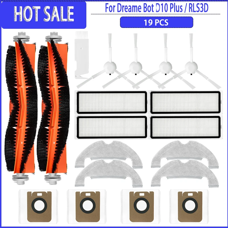 Für dreame bot d10 plus rls3d filter mop tuch staubbeutel roboter staubsauger zubehör hauptseiten bürste ersatzteile Image
