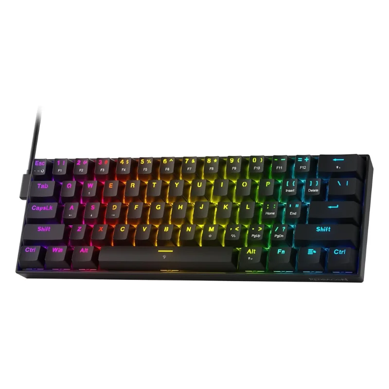 Redragon K617 HE Rapid Trigger Gaming-Tastatur, 60 % 61 Tasten, kabelgebundene mechanische Tastatur, spezieller Hall-Effekt-Magnetschalter Image