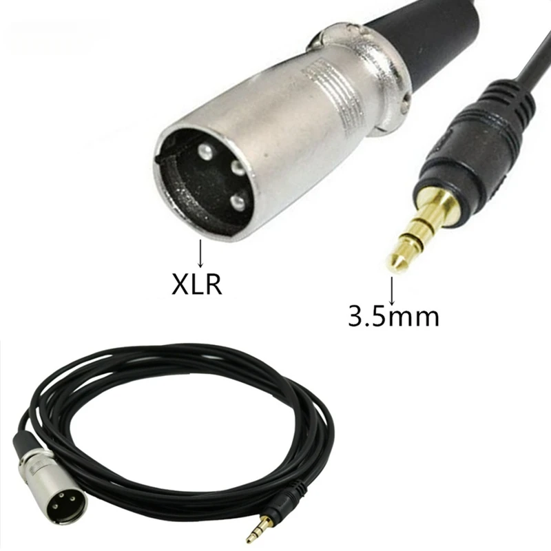 3,5 mm Jake Stereo-Stecker, Verbindungskabel auf Mikrofon, XLR-Audio, 3-poliger Klinke, Lautsprecher, XLR-Stecker für HDTV, DVD, 15 cm/1,5 m/3 m Image