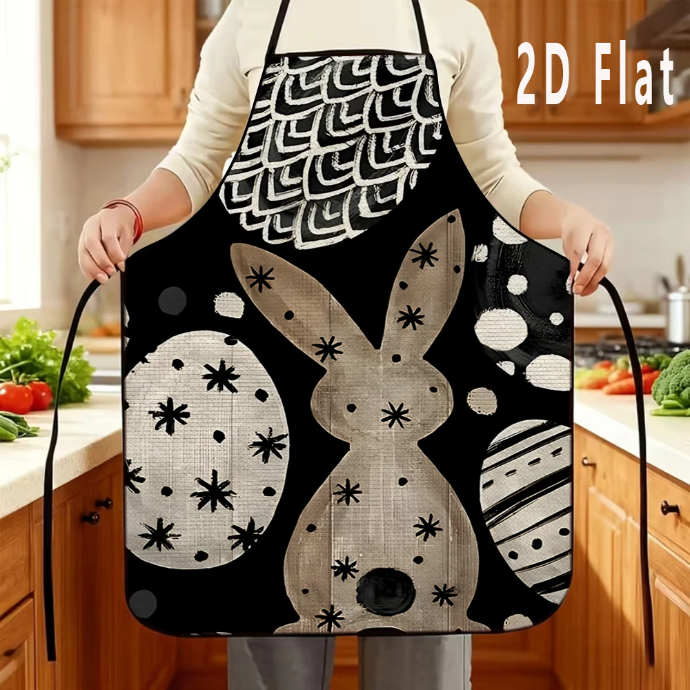 1 Stück 2D flache Schürze mit Tiermuster im nordischen Stil, 60 x 80 cm, Küchen-/Restaurant-Schürze, Grill-Schürze, langlebig und leicht zu reinigen Image