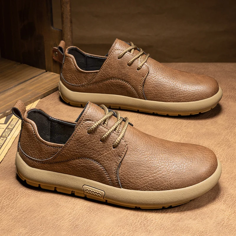 Hohe Qualität Breite Zehe Barfuß Schuhe Männer Im Freien Nicht-slip männer Wanderschuhe Bequeme Leder Casual Schuhe Männer große Größe 46