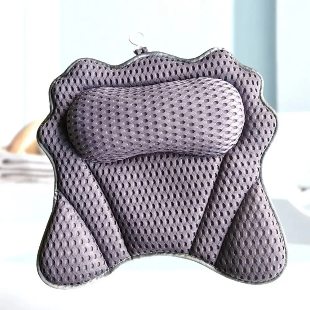 Langlebiges, weiches 4D-Badewannenkissen, atmungsaktives, rutschfestes Spa-Badekissen mit Saugnapf, Badekissen für Zuhause Image