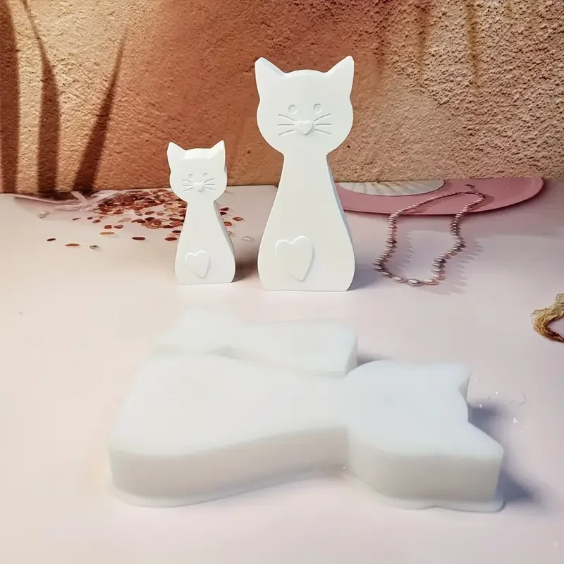 Katzen-Silikonformen zum Backen und Schokolade, Gipsgussformen für Küchen- und Kochutensilien Image