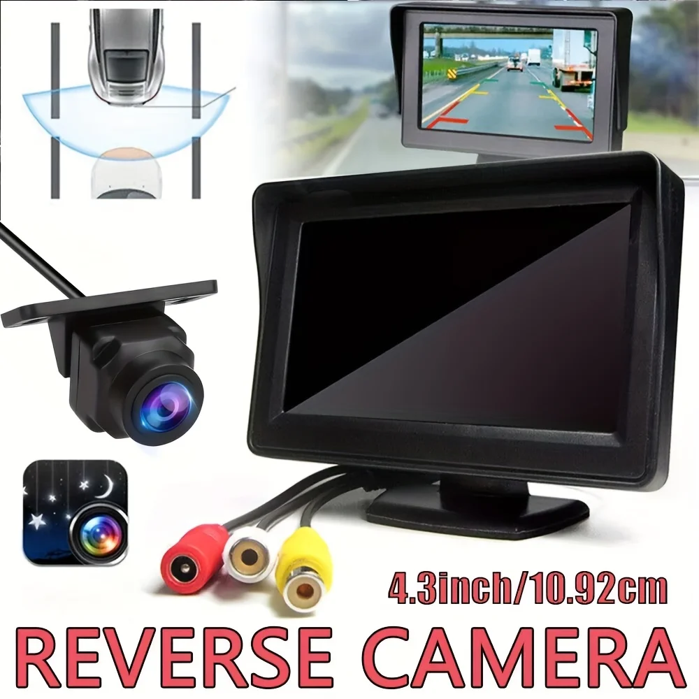 10,92 cm Universal-Rückfahrkamera mit Monitor-Kit, 480p-Videoauflösung, Auto-Sicherheits-Fahr- und Rückfahrparksystem Image