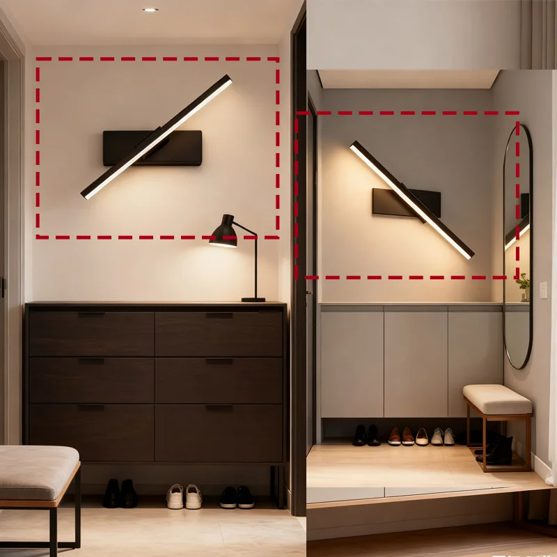 DAMIASMIL LED-Wandleuchte, moderne verstellbare Wandleuchte für Nachttischlampe, Schlafzimmer, Badezimmerspiegel, Scheinwerfer, Beleuchtungskörper