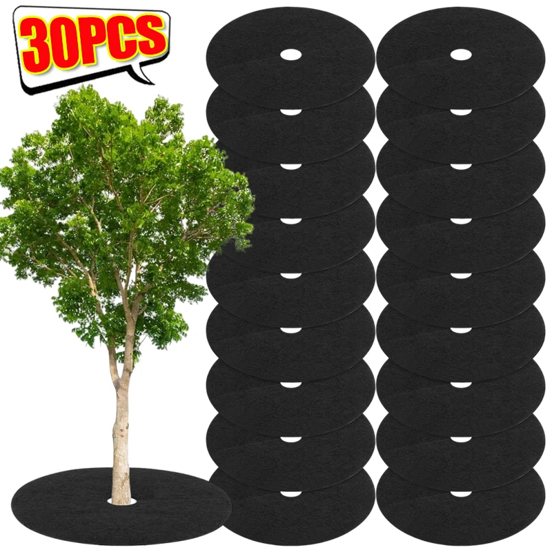 Vlies Baum Mulch Ringe Schutz Matten Wiederverwendbare Anti Gras Jäten Barriere Matte Kontrolle Wurzel Schutz Kissen Garten Werkzeuge Image
