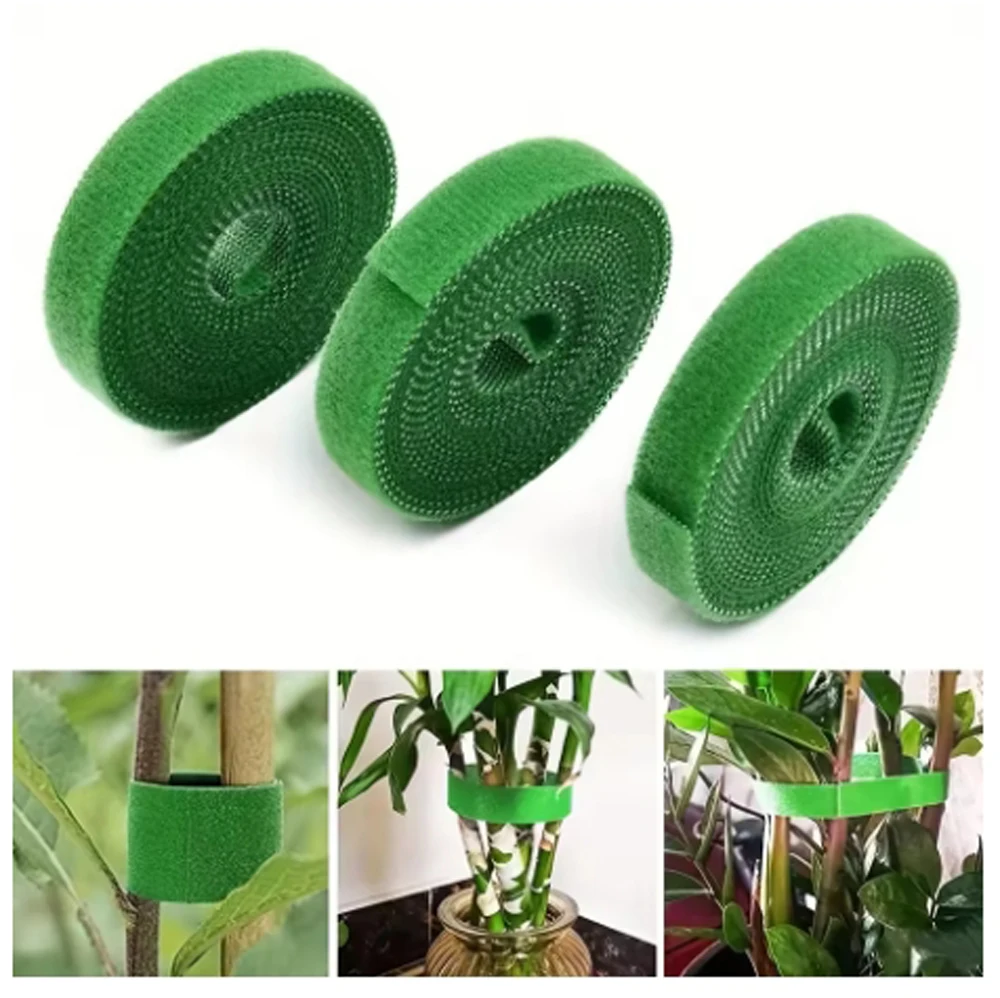2M Gartenpflanze Nylon Krawatten Garten Hakenschlaufe Wiederverwendbares Verschlussband Pflanzenverband für Hausgarten Zubehör Bambusrohrunterstützung Image