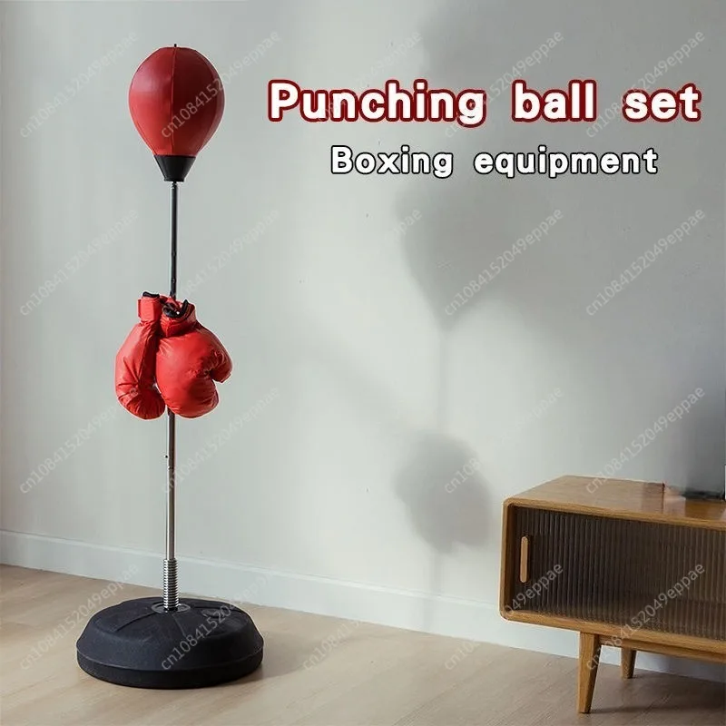 Kinder Erwachsene höhenverstellbar freistehend Boxen Geschwindigkeitstraining Boxsack Ball Stressabbau Fitness mit Ständer Image