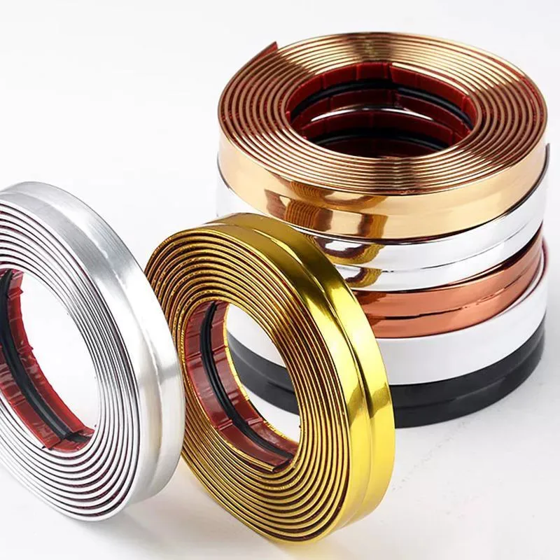 3M PVC selbstklebende dekorative Streifen Wandaufkleber Anti-Kollisionsband Stoßstangenschutzstreifen Möbelkante Wandeckenschutz Image