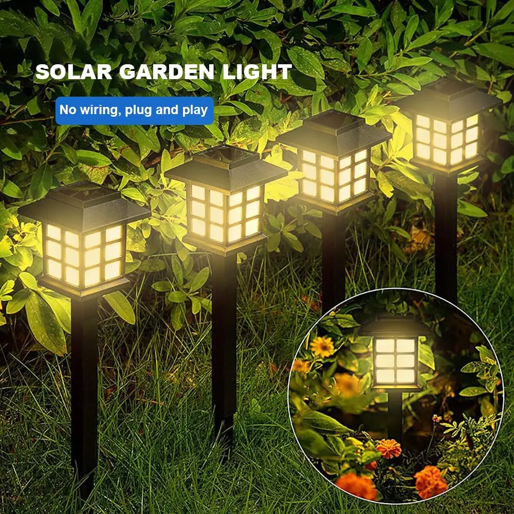 2/6PCS Solar Pathway Licht Outdoor Solar Lampe Wasserdicht Landschaft Beleuchtung für Garten Hof Terrasse Gehweg Auffahrt camping Dekor Image