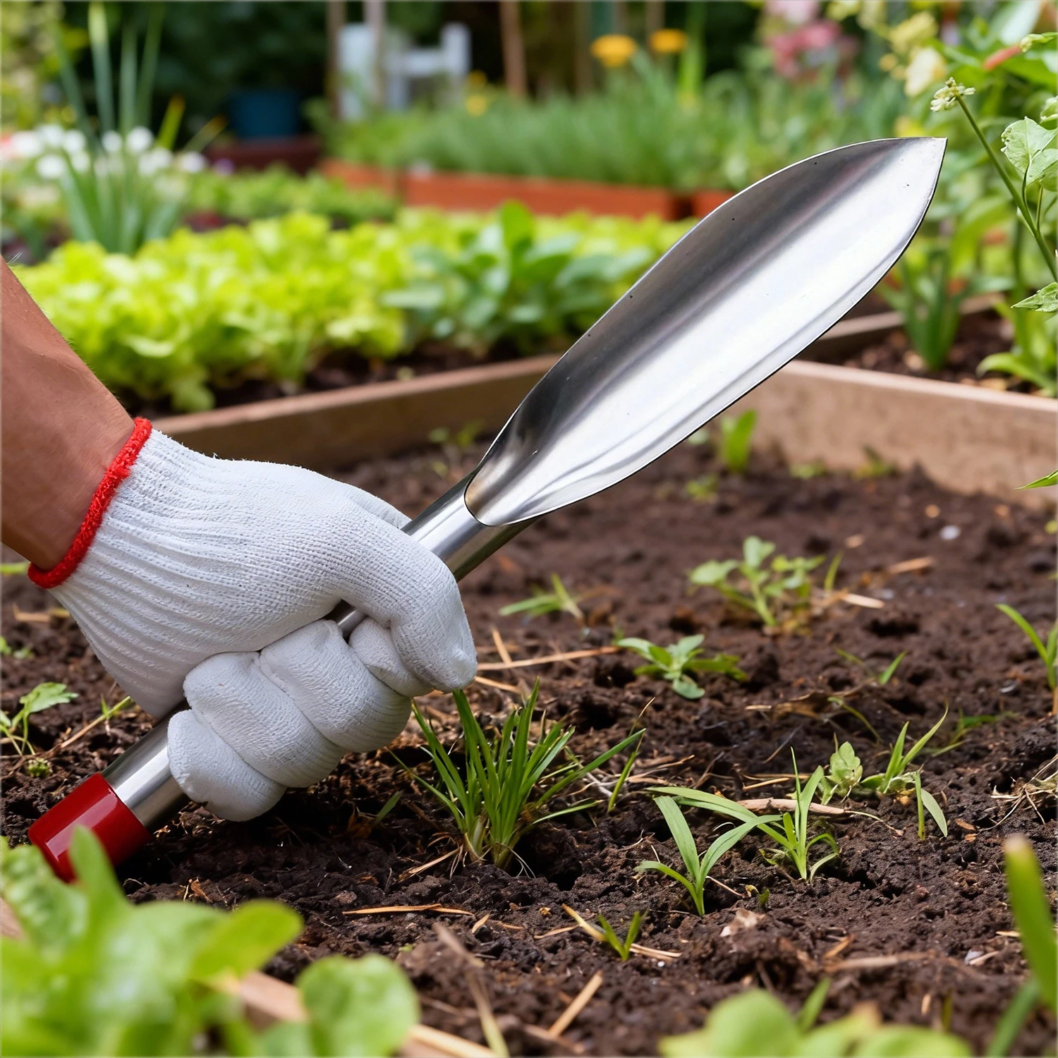 Gartenarbeit Mini Schaufel Edelstahl Blatt Hand Spaten Pflanzen Jäten Graben Umpflanzen Kelle Bonsai Topfpflanze Gadgets Image