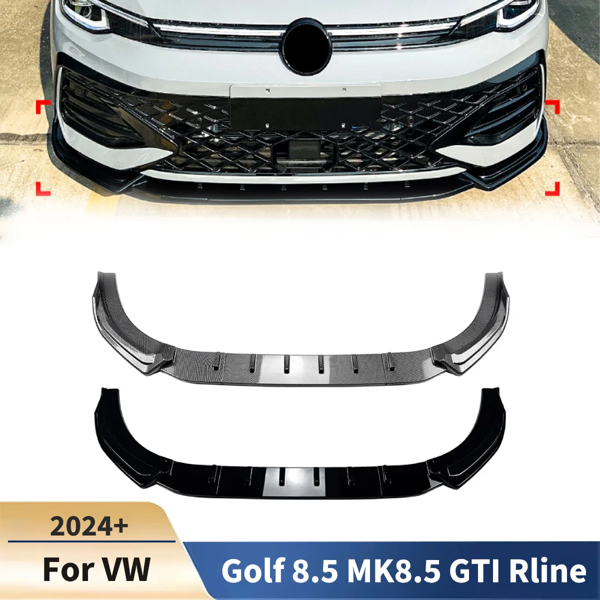 Für VW Golf 8.5 MK8.5 GTI R-line 2024 + Front Stoßstange Splitter Lip Diffusor Spoiler Autos Zubehör Körper kits Tuning Schutz Bord Image