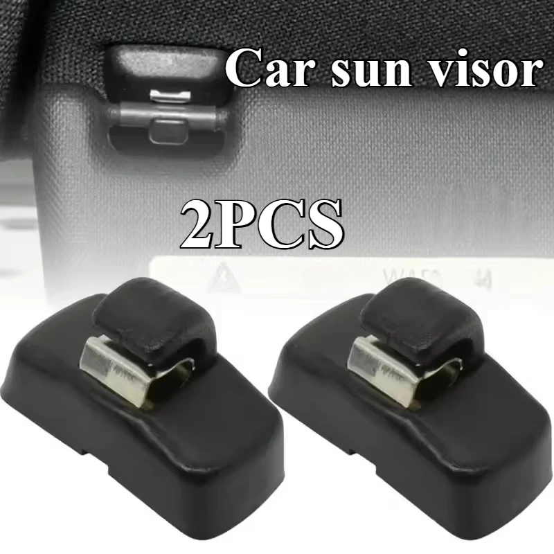 2PCS Schwarz Auto Sonnenblende Clip Haken Retainer Sonnenblende Clips Image