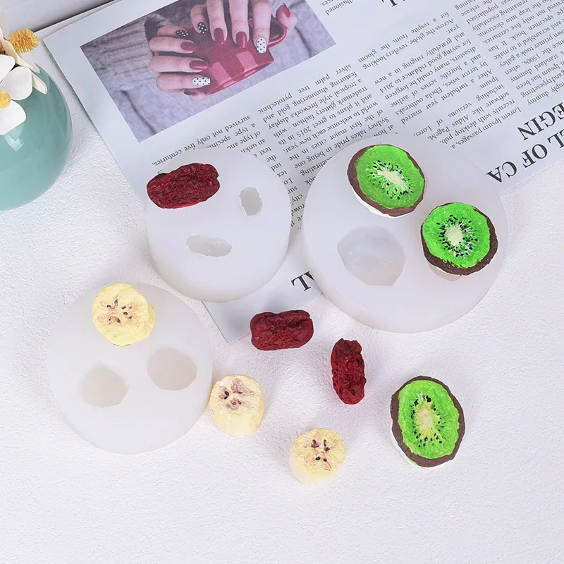 3d Obst Silikon Formen Kiwi Banane Jujube Banane Diy Fondant Kuchen Schokolade Form Backen Zubehör Kuchen Dekorieren Werkzeuge Image