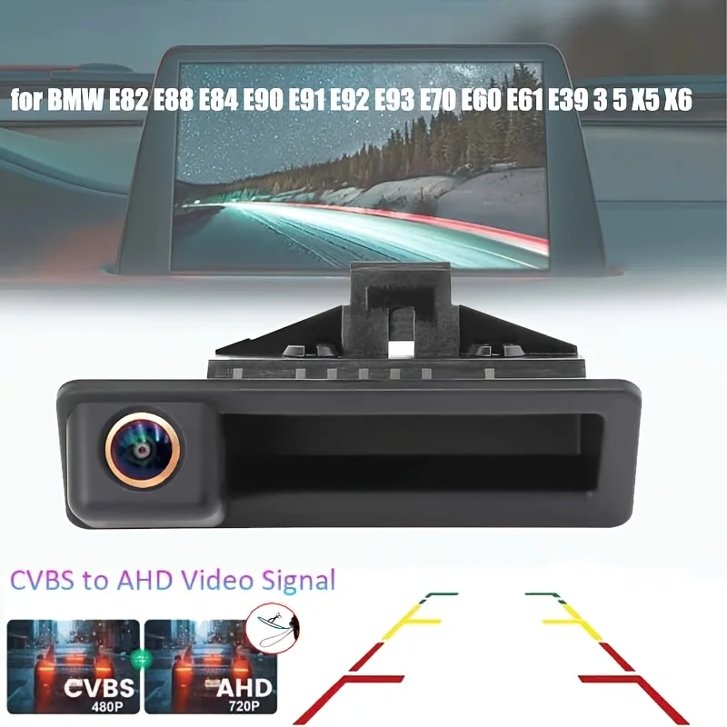 Für BMW Kofferraumgriff Rückfahrkamera für X1 X3 E39 E53 E82 E88 & mehr-720P AHD Fisheye-Objektiv mit Sternenlicht-Nachtsicht Image