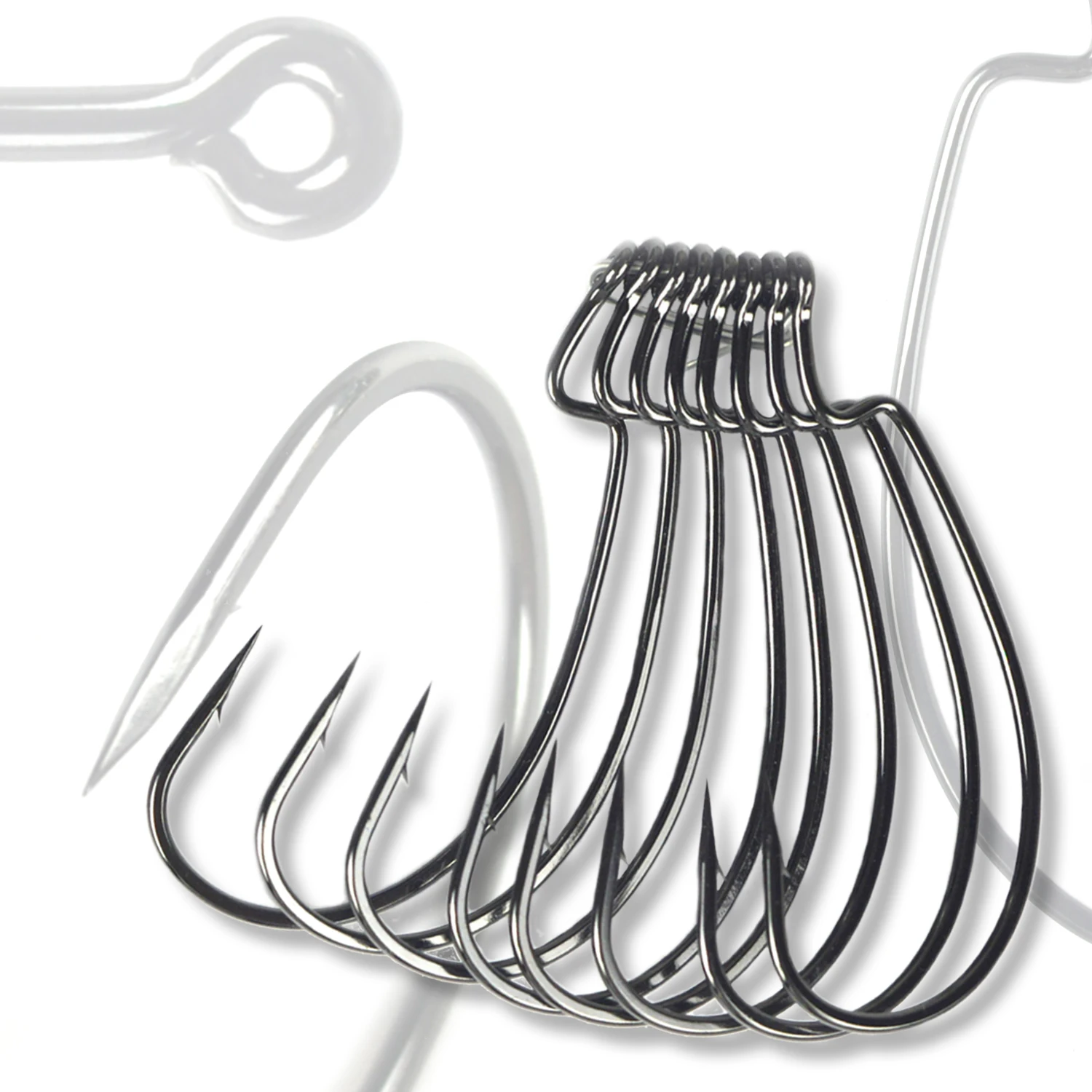 9003CD 81WV Premium-Texaner-Offsethaken aus Kohlenstoffstahl zum Forellenbarschangeln, weicher Wurmhaken # 3- # 5/0 9003 Image