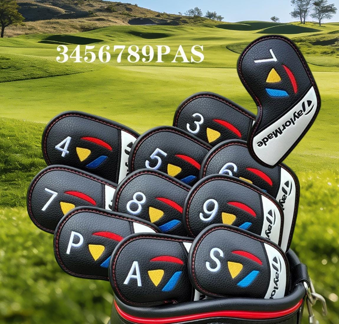 Copritesta per ferri da golf TaylorMade con chiusura magnetica, set di copritesta per mazze da golf bianche, accessori da golf di alta qualità, regalo