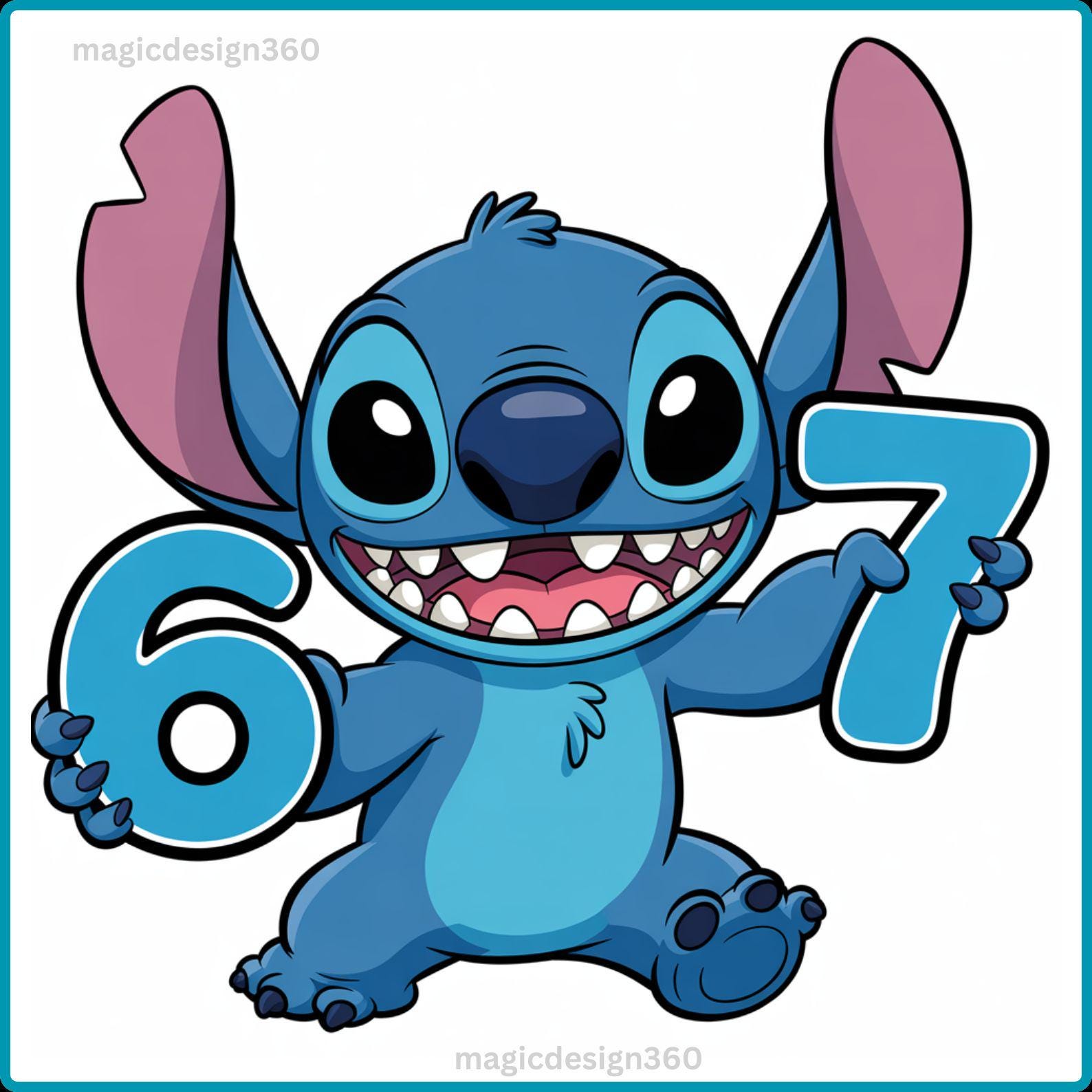 6 7 Stitch meme PNG / Stitch Six Seven Meme 6 7 PNG / 6 7 png / Six Seven Stitch png / 6 7 Six Seven Stitch png / Download istantaneo
