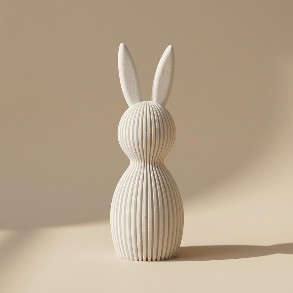 Decorazione moderna e minimalista a forma di coniglietto pasquale - Statuina di coniglietto scandinava - Decorazione pasquale per il soggiorno - Regal