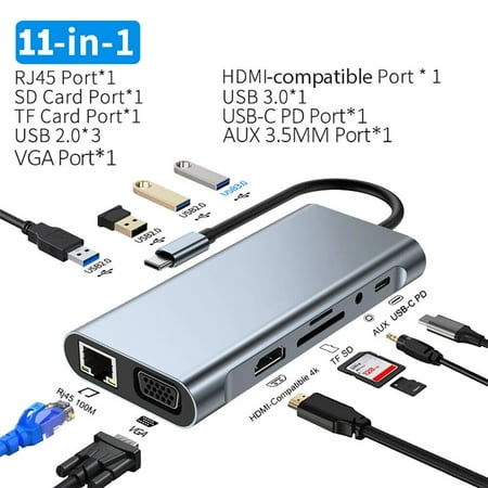 EROCK Adapter Port High Speed Multi USB Splitter USB C HUB Type C 11 PC Laptop Macbook