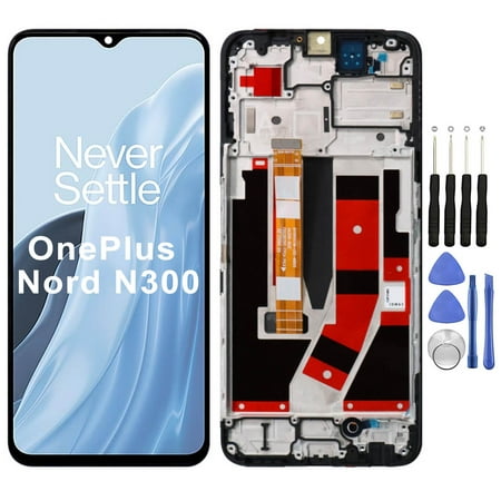 KIQ Replacement LCD Screen Full Assembly with Digitizer Compatible with OnePlus Nord N300(With Frame)