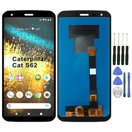 KIQ Replacement LCD Screen Full Assembly with Digitizer Compatible with Caterpillar Cat S62(Without Frame)