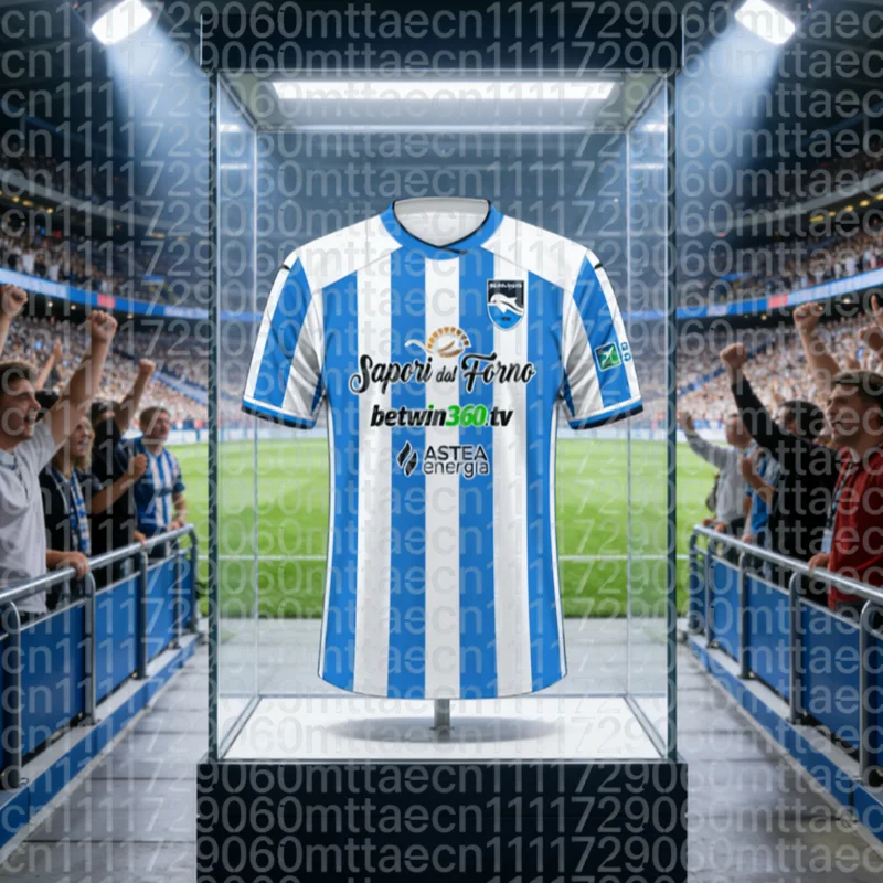 Maillot de football Pescara Calcio 2025-26 domicile 3D pour adultes et enfants, T-shirt Athleisure assorti pour la famille, séchage rapide, doux et léger pour l'été