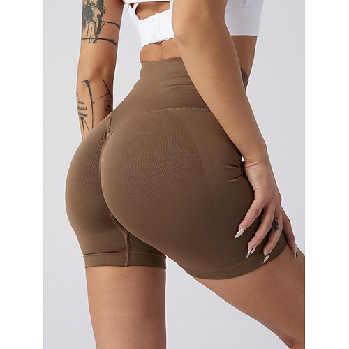 Damen Shorts Sommershorts Leggings Mode Streetwear Basic Kurz Hohe Taille Einfach Elastischer Bund Atmungsaktivität Bequem Hohe Elastizität Täglich Fitnessstudio Yoga Dunkelgrün Schwarz Hellgrün Rosa Image