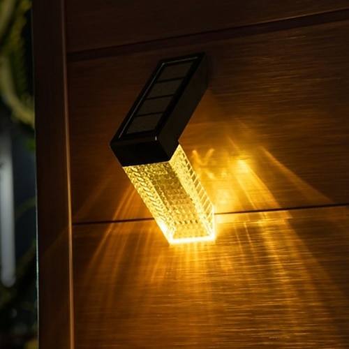 Solar-Terrassenleuchten, Solar-Treppenleuchten, wasserdicht (IP65), Außenbeleuchtung für Terrasse, Stufen, Treppen, Wände, Zäune, Geländer, Garten, Patio und Hof Image