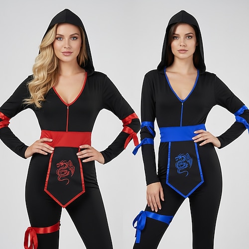 Ninja Cosplay Kostüm Overall Party Videospiel Sport for Damen Erwachsene Halloween Karneval Maskerade Outdoor