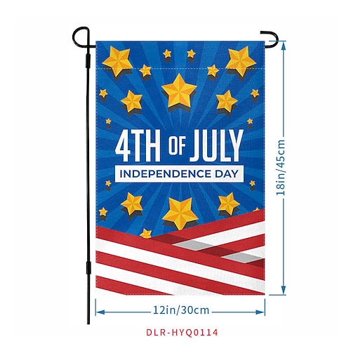 2er Pack Unabhängigkeitstag Gartenflagge Amerikanisches Festival Höflichkeitsdekoration Außen Hot Picking Image