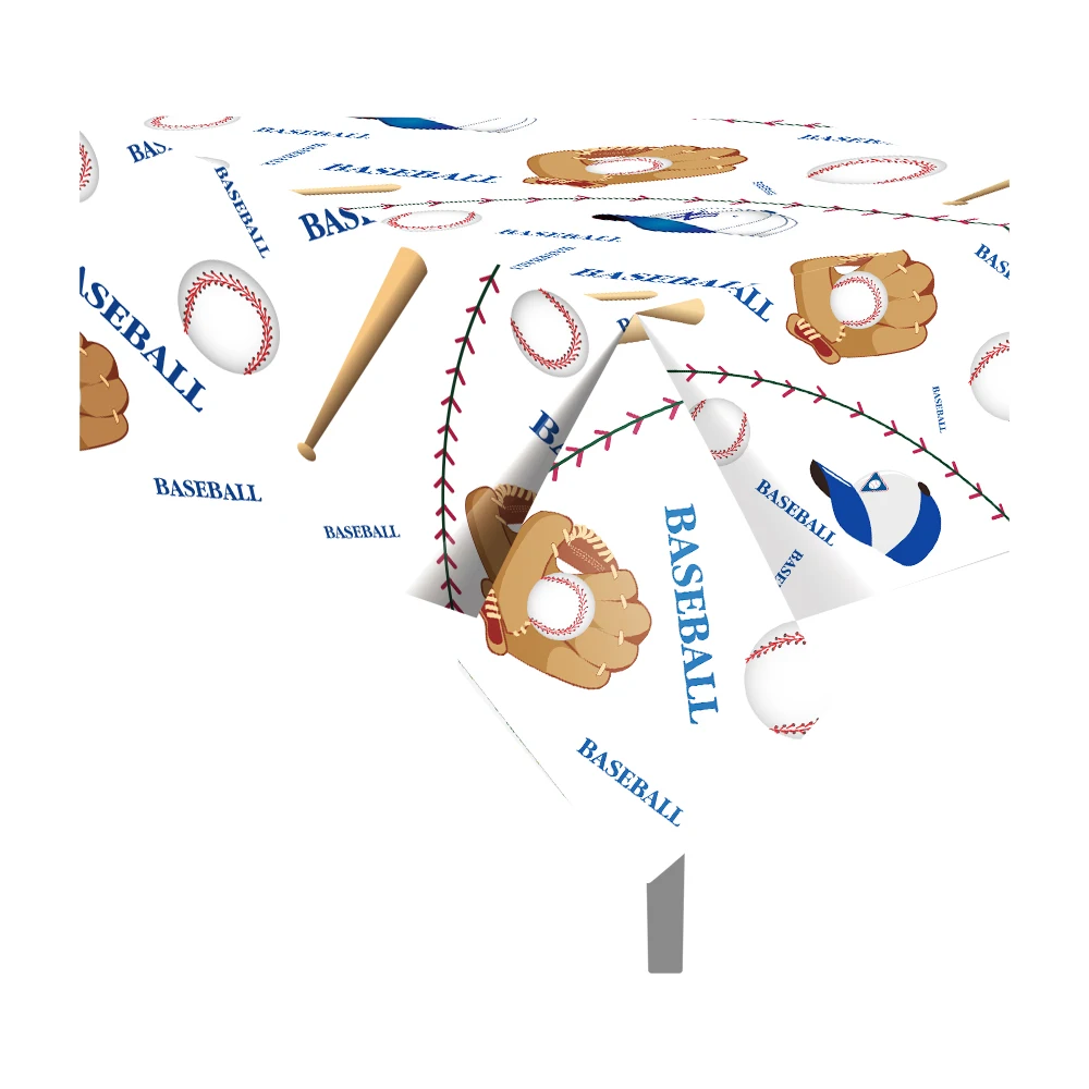 130x220cm Baseball Sport Einweg Tischdecke Für Kinder Geburtstag Party Tisch Abdeckung Dekor Baby Shower Party Camping matte Liefert Image