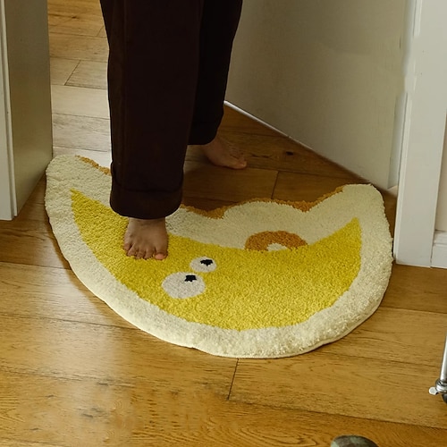 Niedliche Osterlamm-Bettmatte aus flauschigem Kunstkaschmir, weiche, rutschfeste Fußmatte für Bett und Stuhl Image