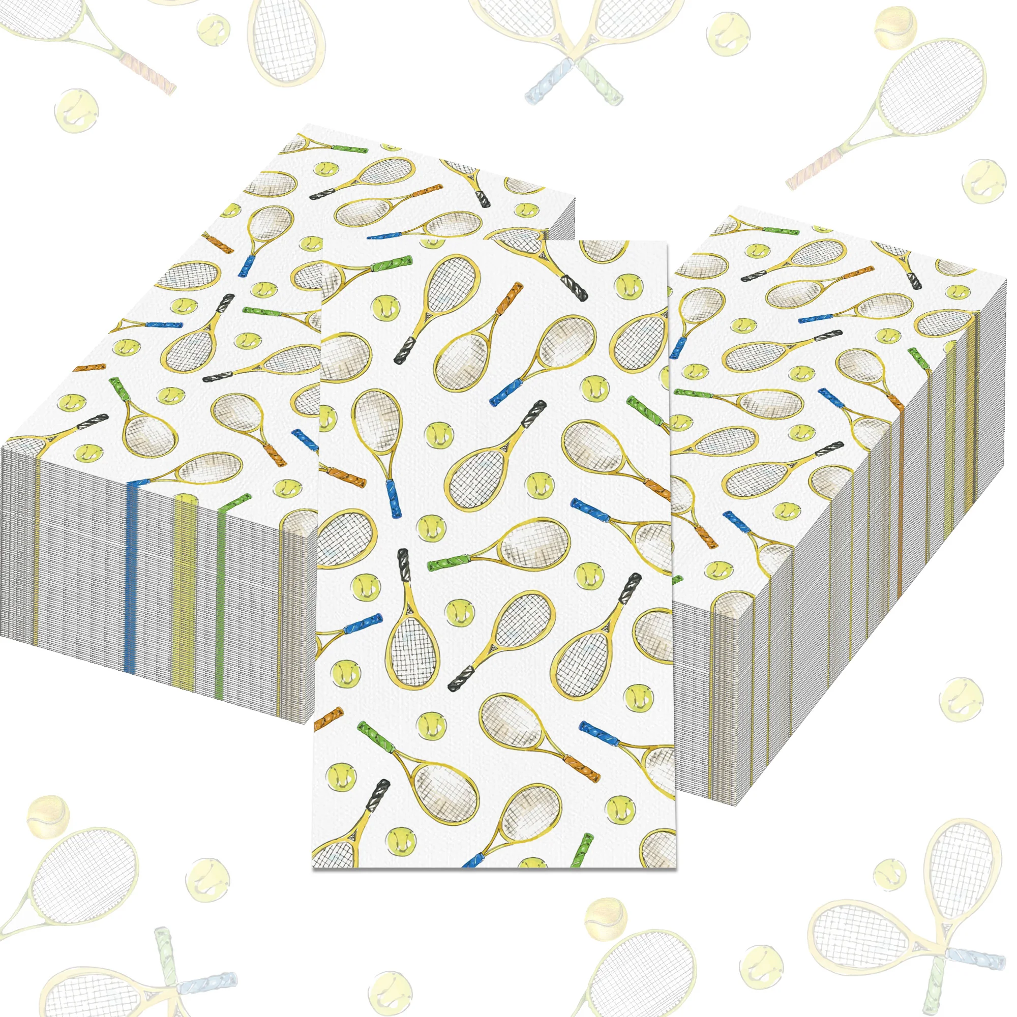 20/40/60 stücke Tennis Sport Thema Gast Servietten Einweg Abendessen Papier Serviette Bad Handtücher Für Sport Party decor Liefert Image